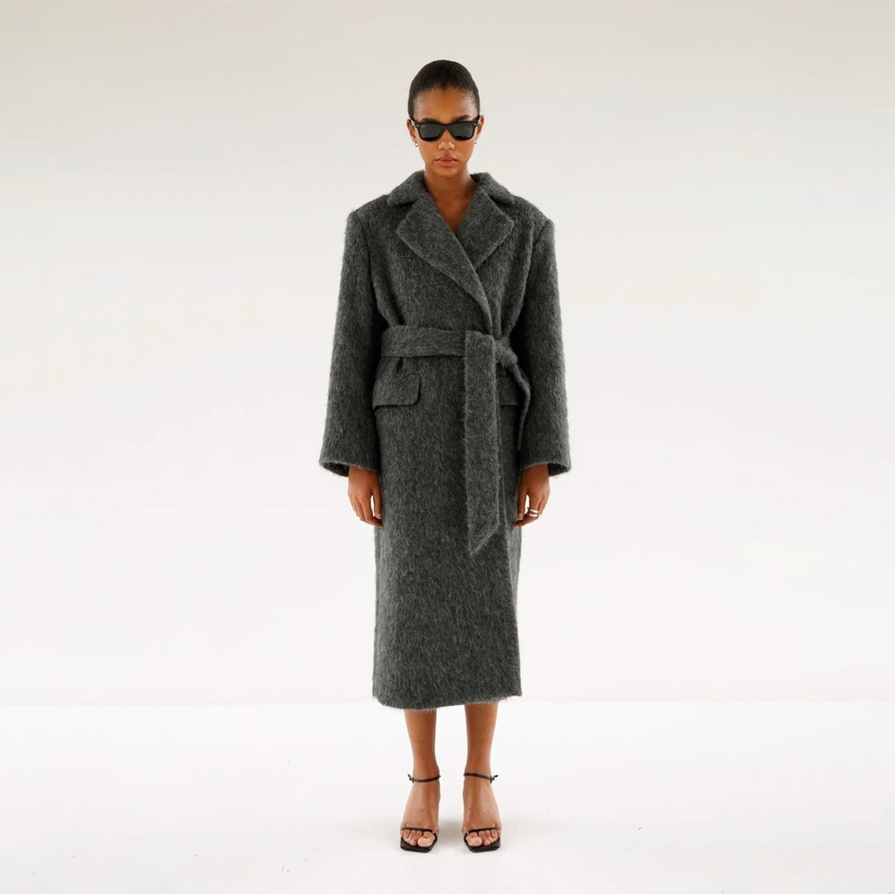 Vintage DKNY wool and mohair wrap coat